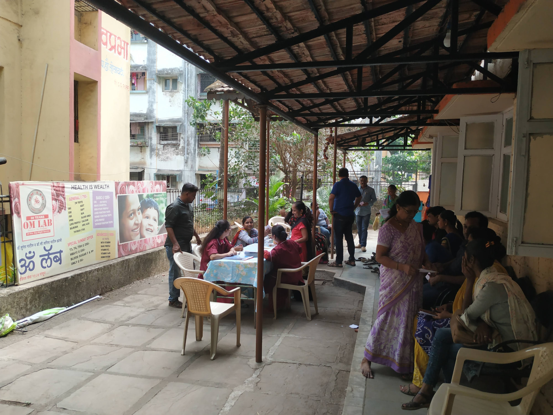 An Om Lab community health camp in Ambernath