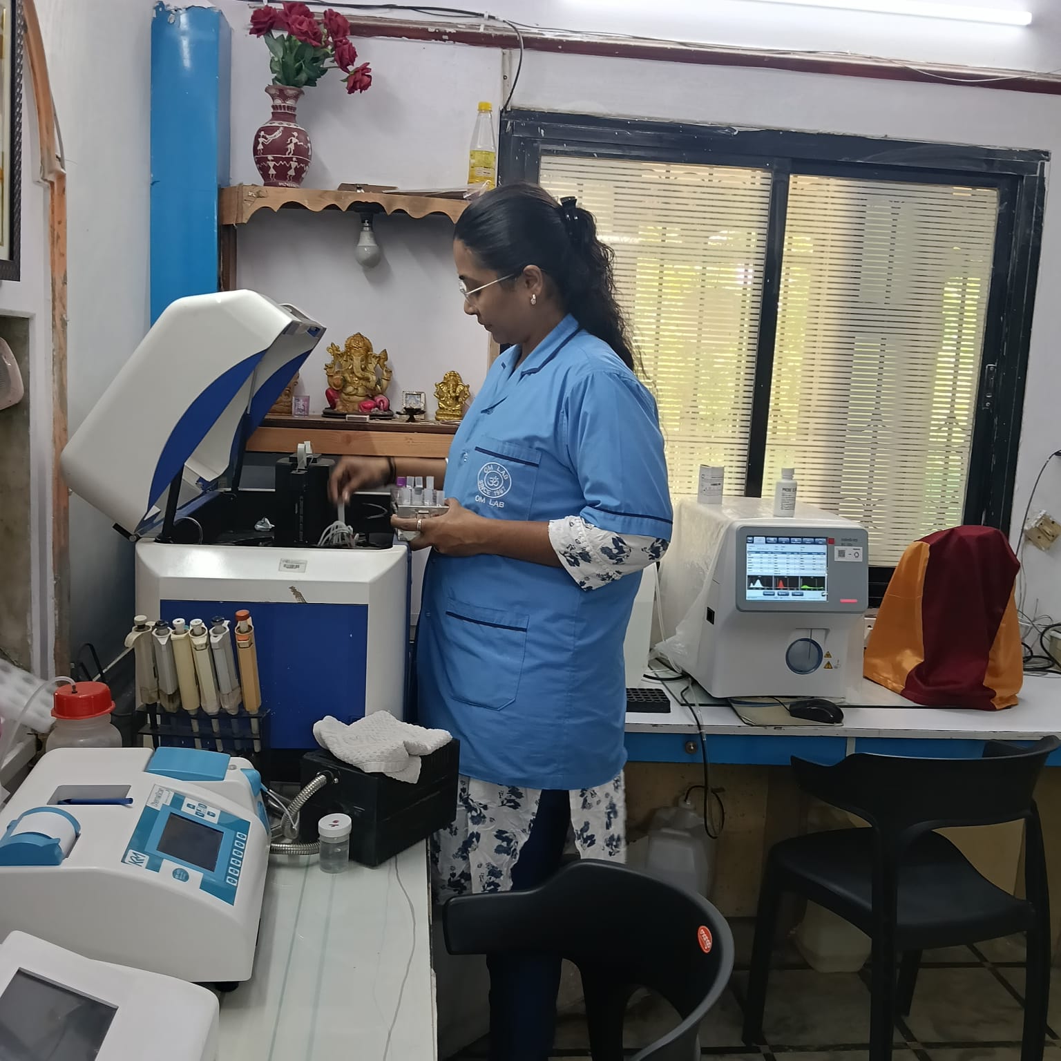 Om Lab Technician Processing Patient Samples