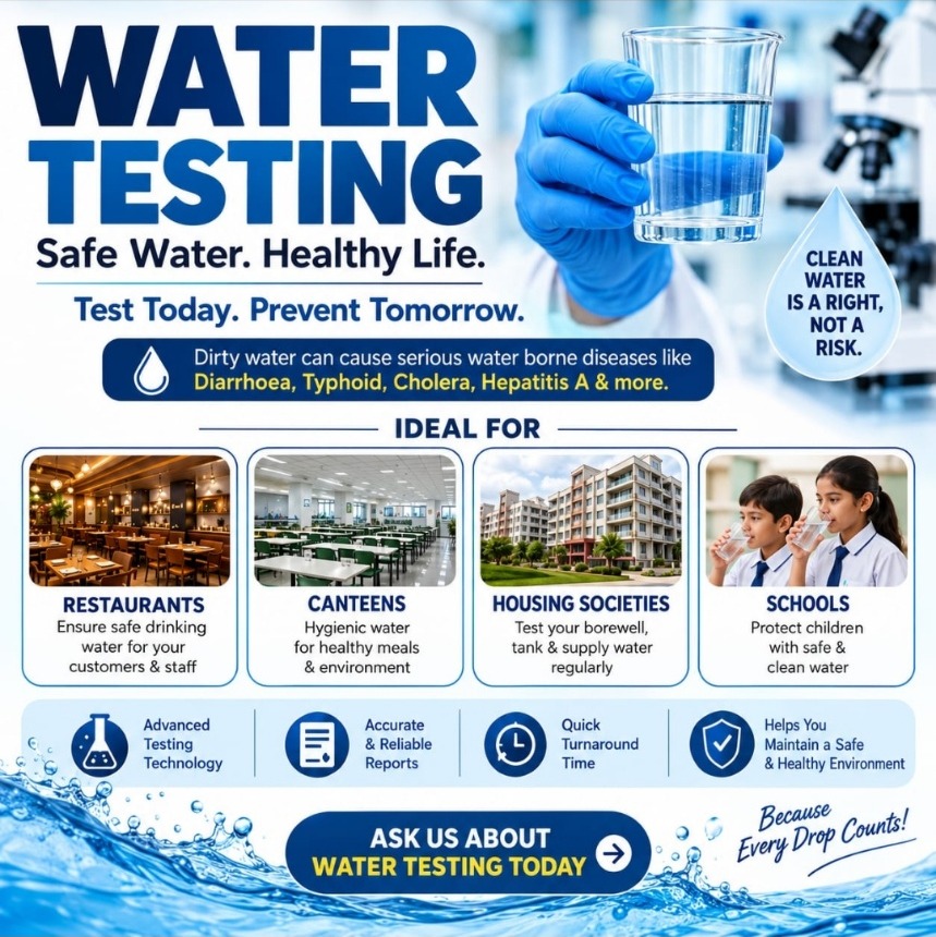 Om Lab water testing — safe drinking water for homes, societies, schools and restaurants