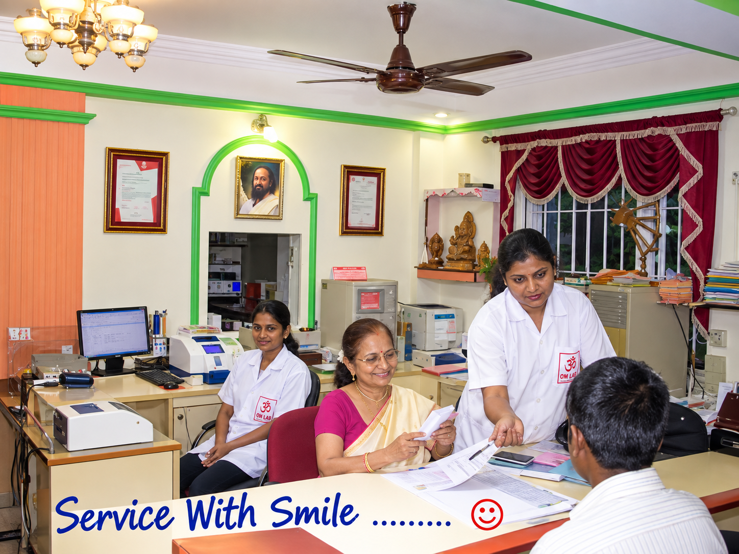 Om Lab Team Providing Service With A Smile